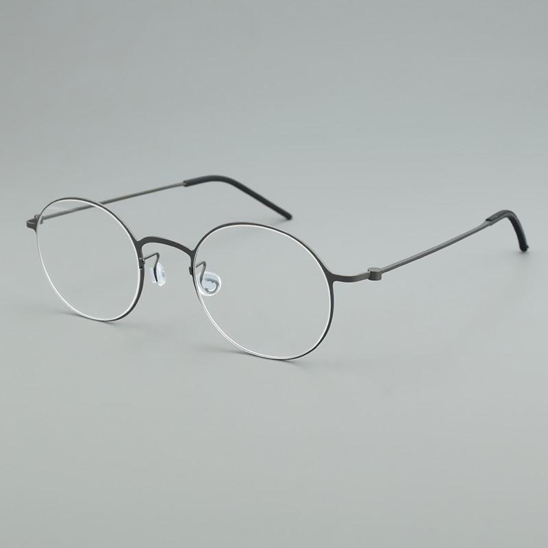 Round Glasses Frame Men Women Korea Eyeglass Frames 5504 Titanium Brand Eyewear Retro Ultralight Eyeglasses Business Spectacles
