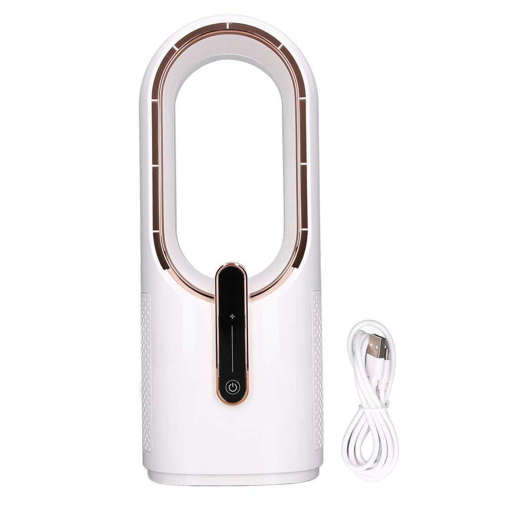 Mini Bladeless Fan with 3 Cooling Speed Touch Control Fan Portable USB Charging Fan for Bedroom