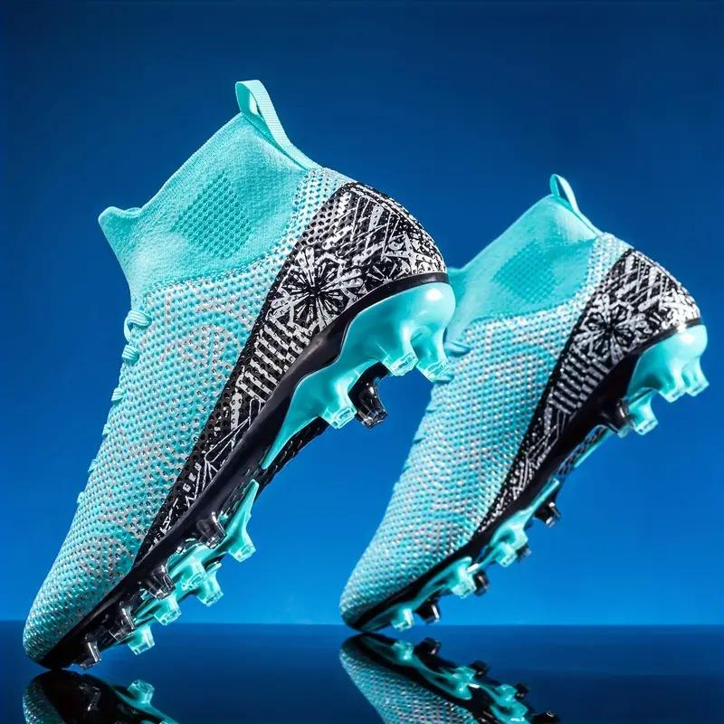 Boys High-Top Non-Slip Football Cleats - Breathable, Comfy, Professional Soccer Shoes with Spikes for All-Season Training and Competition
