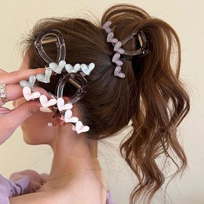 Süße Gelee-Farbe Herz Haarspange Haarklammern Mädchen Pferdeschwanz Haarspange Damen Kopfschmuck