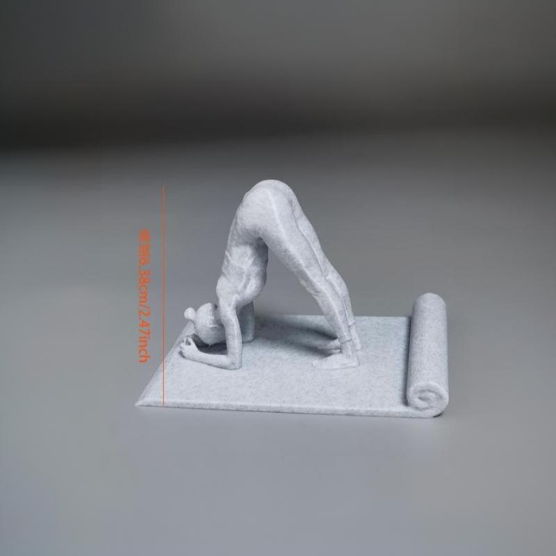Unique Design Yoga Lady Phone Stand Resin Human Figurine Mobile Holder Art Desktop Ornament for All Smartphone Office Home Decor