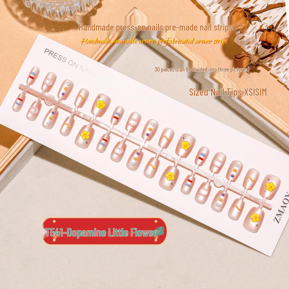 

3D Cat Eye Floral Nail Patches - 30 Pieces Complete Set XS/S/M