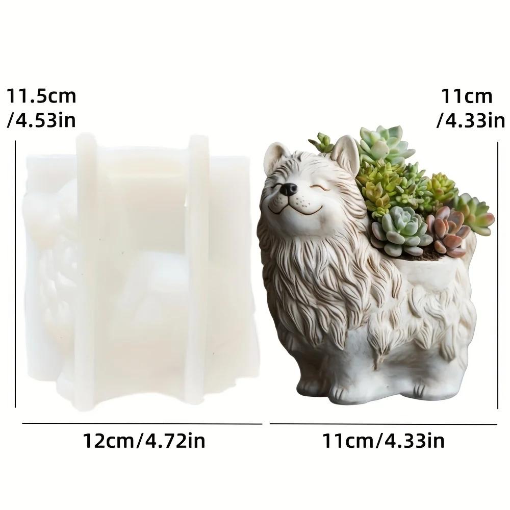 Yak Succulent Plant Flower Pot Resin Silicone Mold Sitting Cute Cow Storage Box Concrete Mould Cow Yak Candle Cup Gypsum Molds