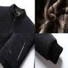 Autumn and Winter Men's Plus Velvet Thick Chenille Jacket Dad Loose Stand-up Collar Jacket