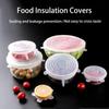 6Pcs Silicone Food Covers Bowl Lids Kitchen Gadgets Strong Stability Dust-proof Fresh-keeping Food Grade Multifunction Flexible