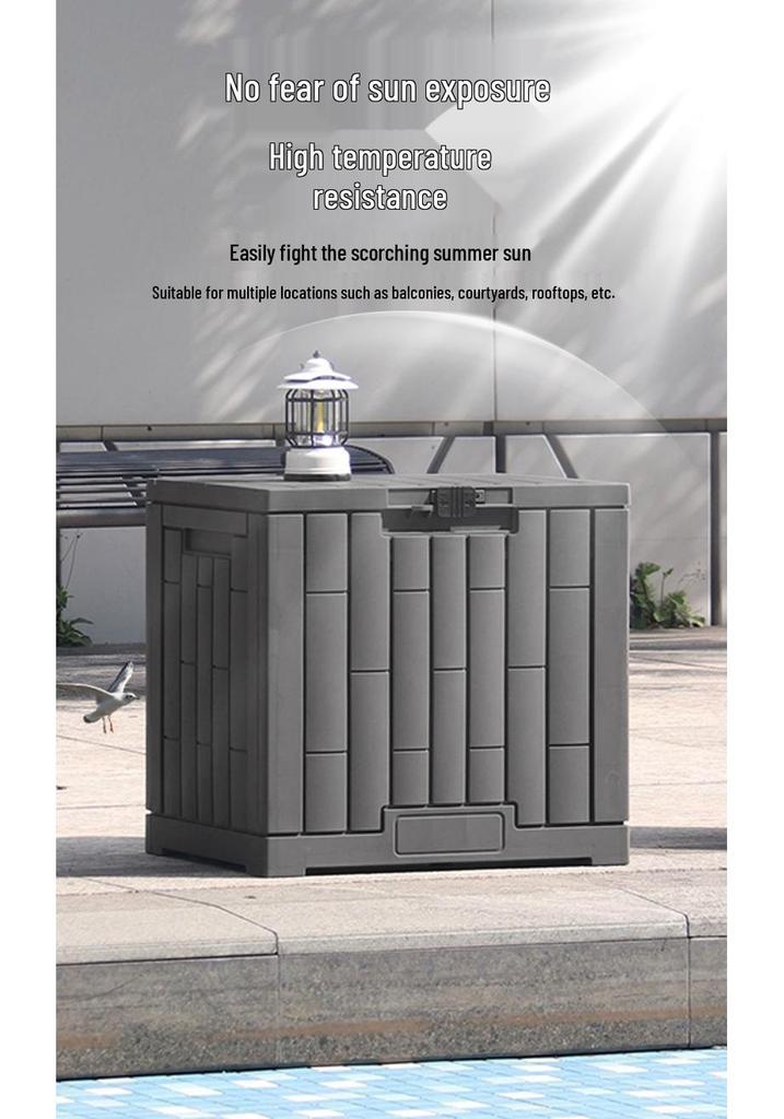 Large Outdoor Waterproof Storage Box with Sun Protection for Garden, Balcony, or Courtyard