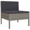 Vidaxl 5-Cz. Garden Lounge Set, Cushions, Grey, Rattan PE