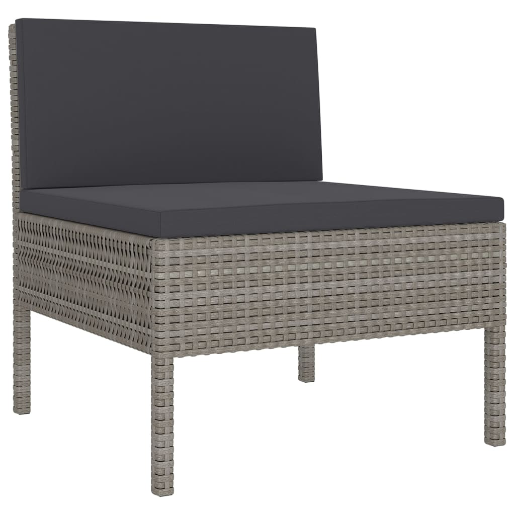 Vidaxl 8-Cz. Garden Lounge Set, Cushions, PE Rattan, Grey