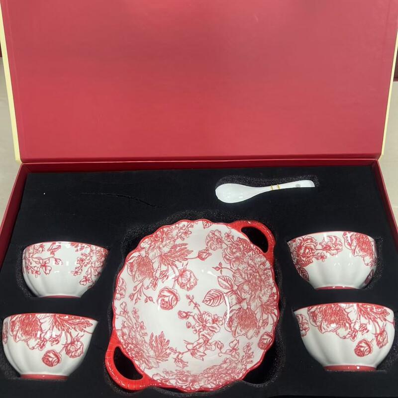 Lujiazui Ceramic Bowl and Spoon Dinnerware Gift Set