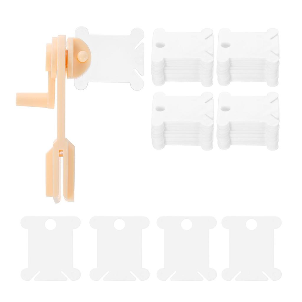 uxcell 240pcs Embroidery Thread Bobbins and Bobbin Winders, Plastic Cross Stitch Thread Organizer Holder Cards for Crafts, DIY, and Sewing, White