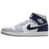 Jordan Air Jordan 1 Trendy Versatile Mid top Vintage Basketball Shoes Men's Blue Pink Gray 554724-135(Team39-AMY72)