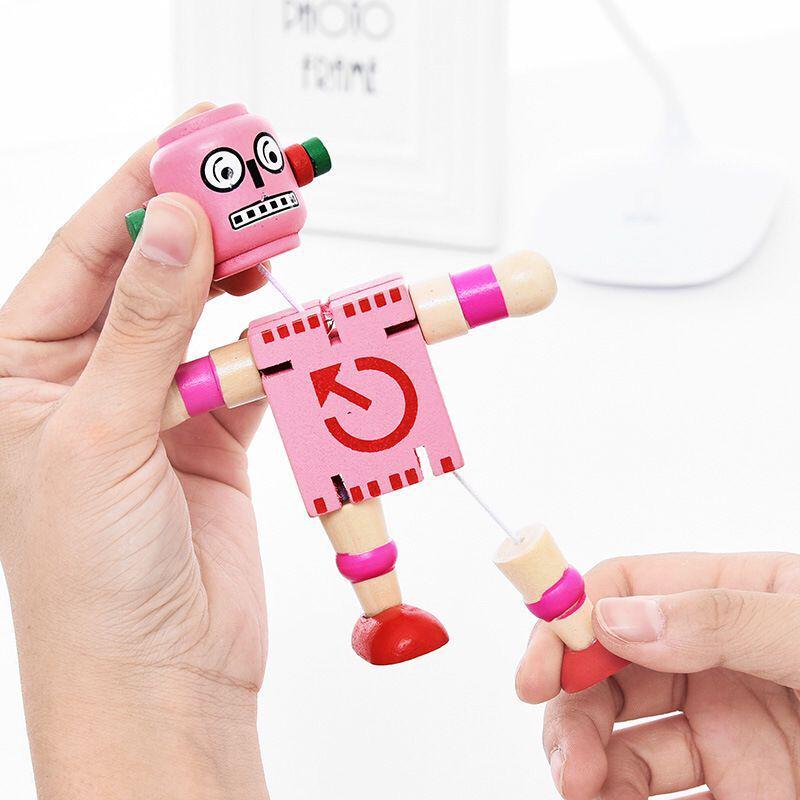 Creative Wooden Deformable Robot Building Blocks - Cute Assembled Toy for Kids, Ideal Birthday Gift