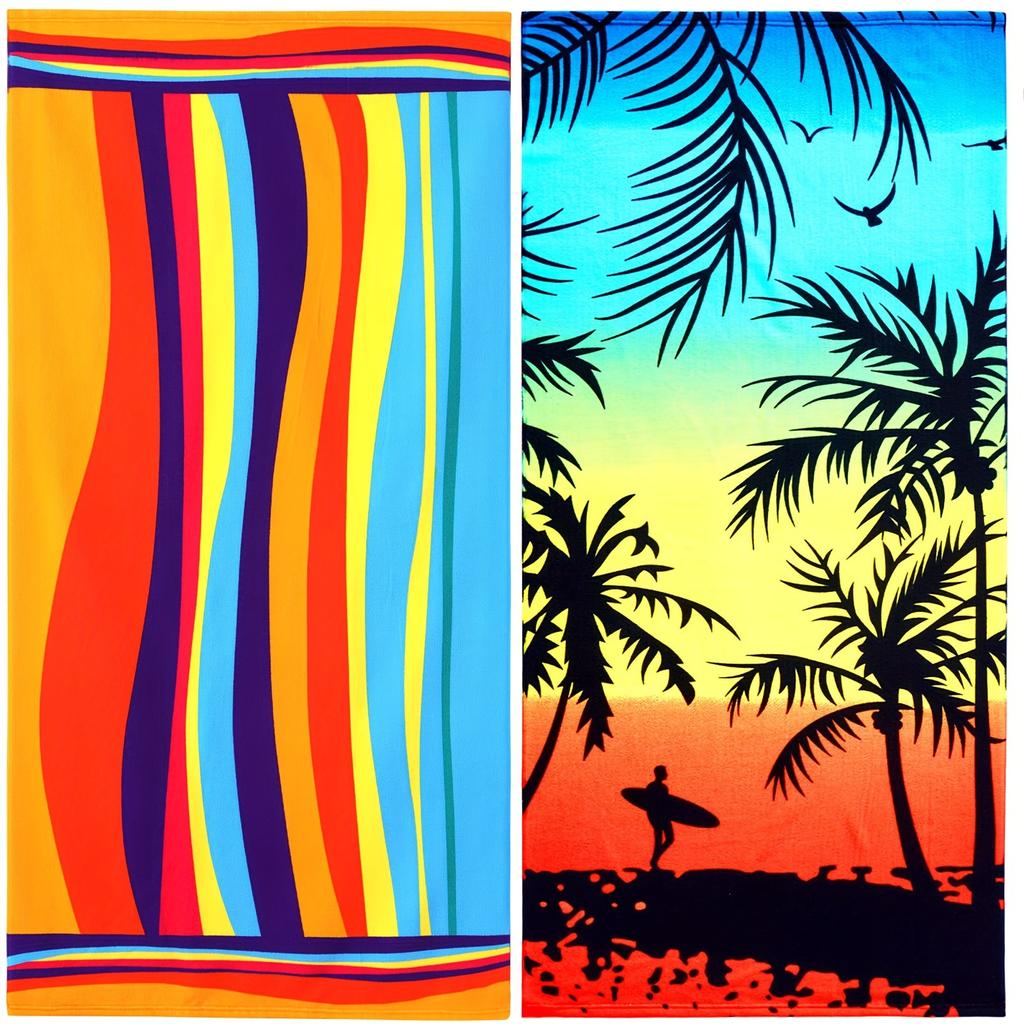 1 Pack Oversized Sand Free Microfiber Beach Towels, Portable for Beach Vacation Pool Swimming Camping Bath Travel Outdoor Use