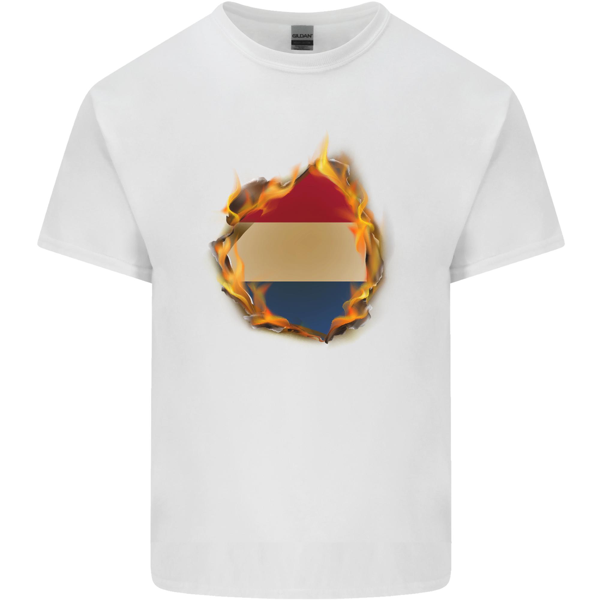 The Dutch Flag Fire Effect Holland Unisexs Light Cotton TShirt S