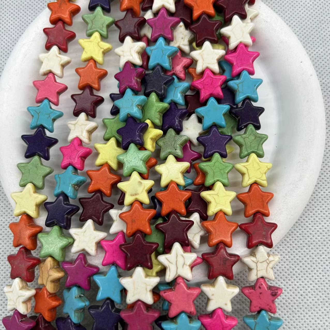 

Синтетическая бирюза кракле звезды - Пятиконечные DIY аксессуары для ювелирных изделий 12mm (Approx. 39 beads per strand)