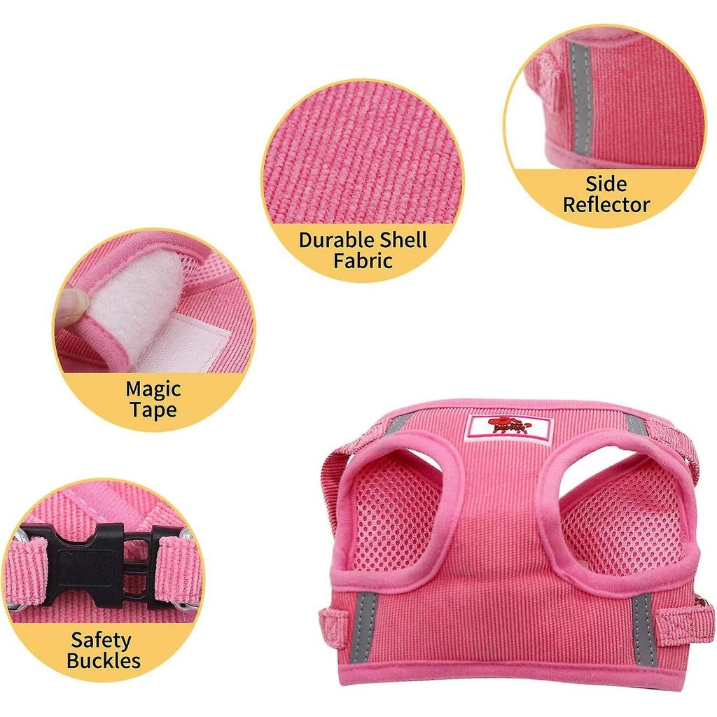 Pxcl Vest Harness Soft Training Mesh Fabric Dog Vest Harness For Puppy, Cats, Small Animals Ps042 (l, Pink)