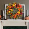 Fall Pumpkin Wreath Front Door Autumn Maple Leaf Harvest Realistic Simulation Wreath Indoor Outdoor Thanksgiving Home Decor