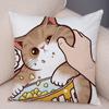 Cute Cartoon Cat Cushion Cover Decor Funny Lovely Pet Animal Print Pillowcase for Sofa Home Car Soft Plush Pillow Case xcm