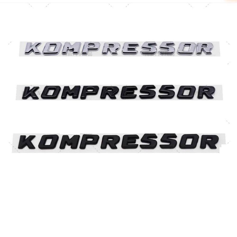 For Mercedes Benz AMG CLK GLK Class Chrome Black Letters KOMPRESSOR Trunk Fender Emblem Badges Sticker QA1