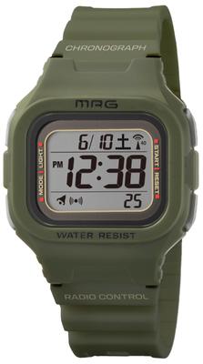 MAG Digital Solar Doble Potencia Poliuretano Ligeramente Más Pequeño Adecuado para Reloj Radio Controlado GR Green, Resistente al Agua, Correa, Tamaño, Niños, MW-550A