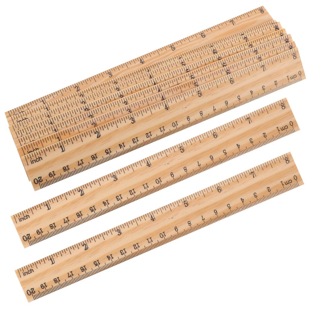30Pcs 20Cm Wooden Ruler Set Precision Straight Edge Measuring Tool for Classroom Study Office Architecture Math