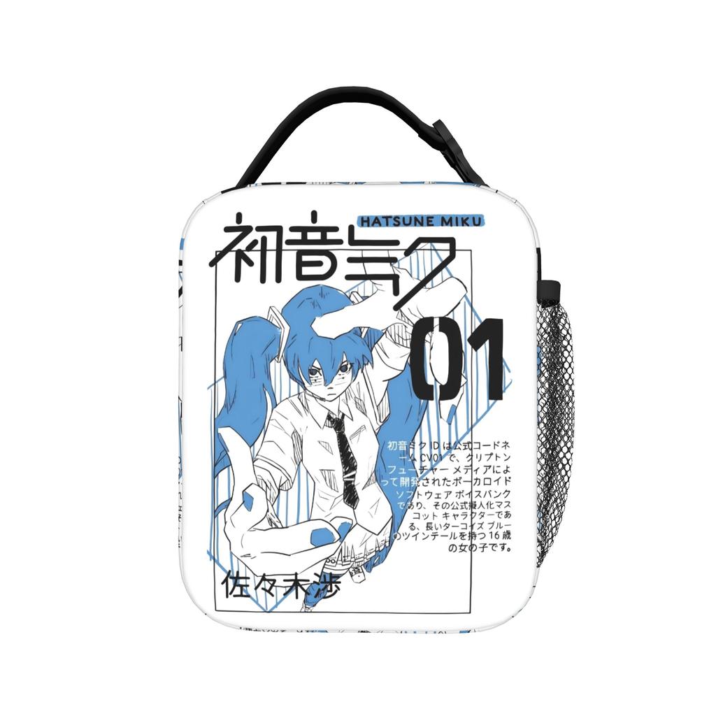 Hatsune Miku Manga Insulated Lunch Bags High Capacity Reusable Thermal Bag Tote Lunch Box School Picnic Bento Pouch