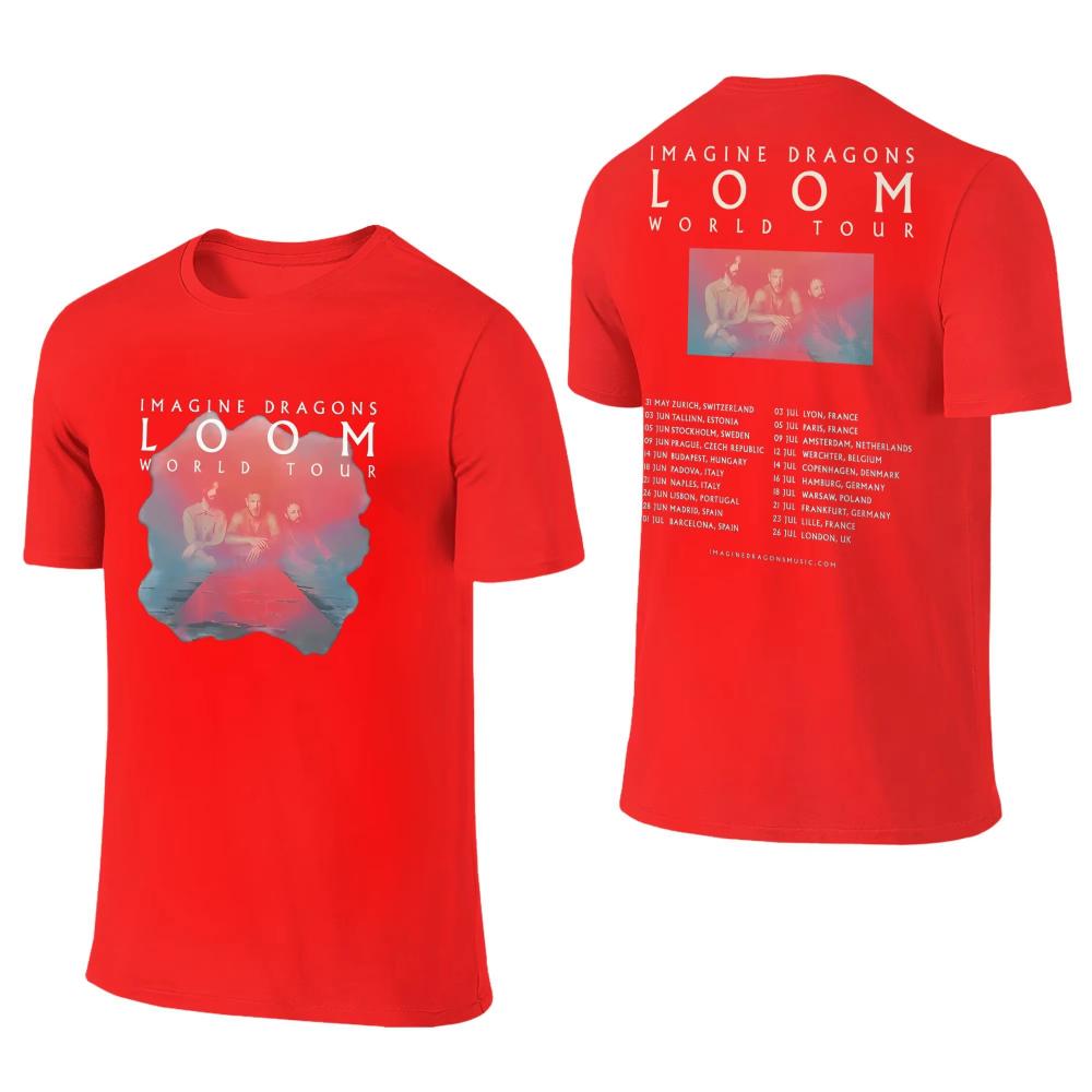 Mens Womens TShirt Imagine Dragons Band TShirts Popular Loom Tour Summer Tees Classic Design Cotton Tops Birthday Present