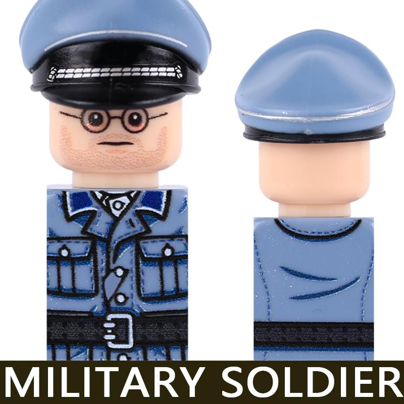 WW2 Military Soldier Figures Building Blocks Army Japanese Warrior Medical Nurse Officer Infantry Helmets UV Printed Bricks Toys