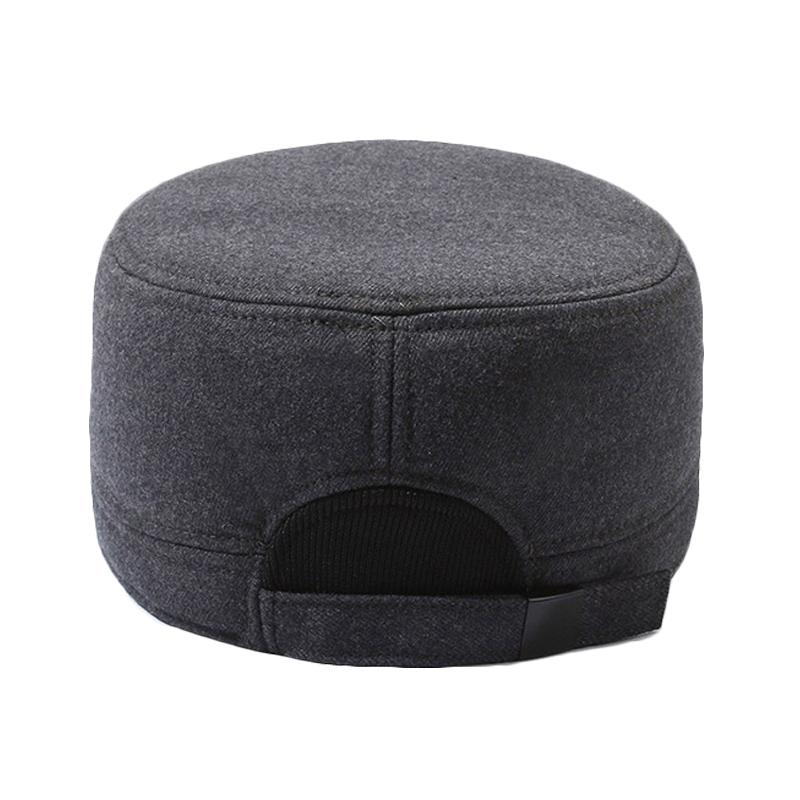 Warm Velvet Flat Top Hat for Middle-Aged and Elderly Men's Ear Protection Coldproof Forward Hat