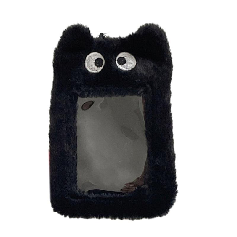 Soft Plush Photocard Holder ID Credit Case with Keychain Cartoon Pendant 3 Inch Photo Card Holders Card Protector School