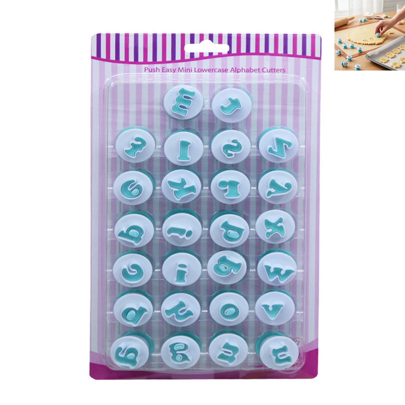 

26 Letter Number Cookie Cutter Mold Fondant Cake Printing Stamp Baking Tool With Food Grade Plastic