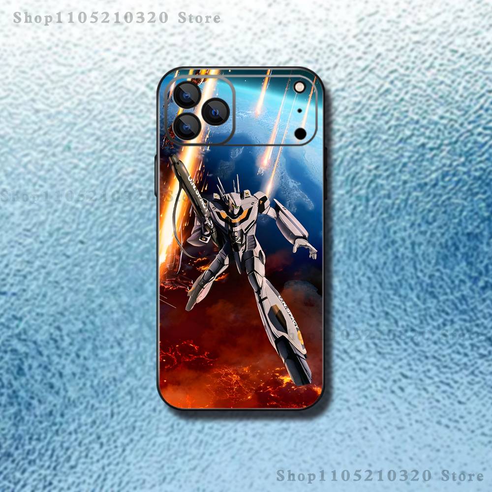 R-Robotech Macross Phone Case For iPhone 17,16,15,14,13,12,Pro,Max,Plus,E,SE4,Air,Mini Black Soft Box