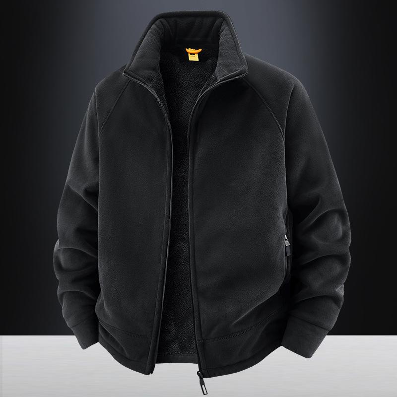 2026 Autumn/Winter Men's Plus Velvet Fleece Hoodie - Versatile, Casual, Loose-Fit Cardigan (2518B)