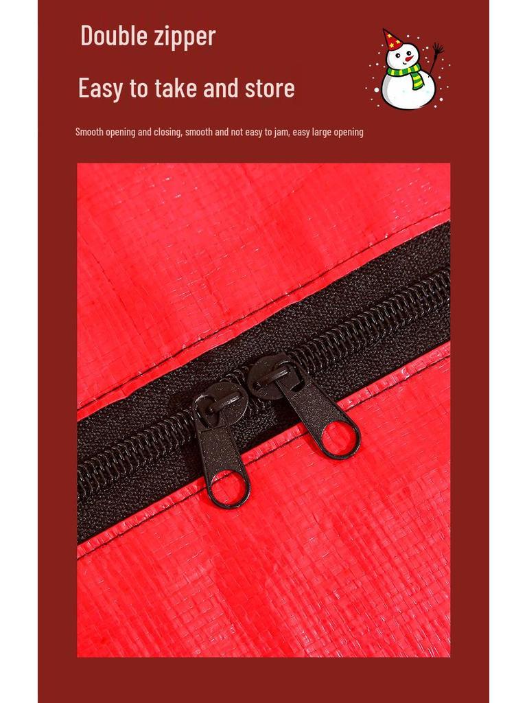 Rote große Weihnachtsbaum-Aufbewahrungstasche mit hoher Kapazität - Feuchtigkeits- und staubdicht mit Reißverschluss