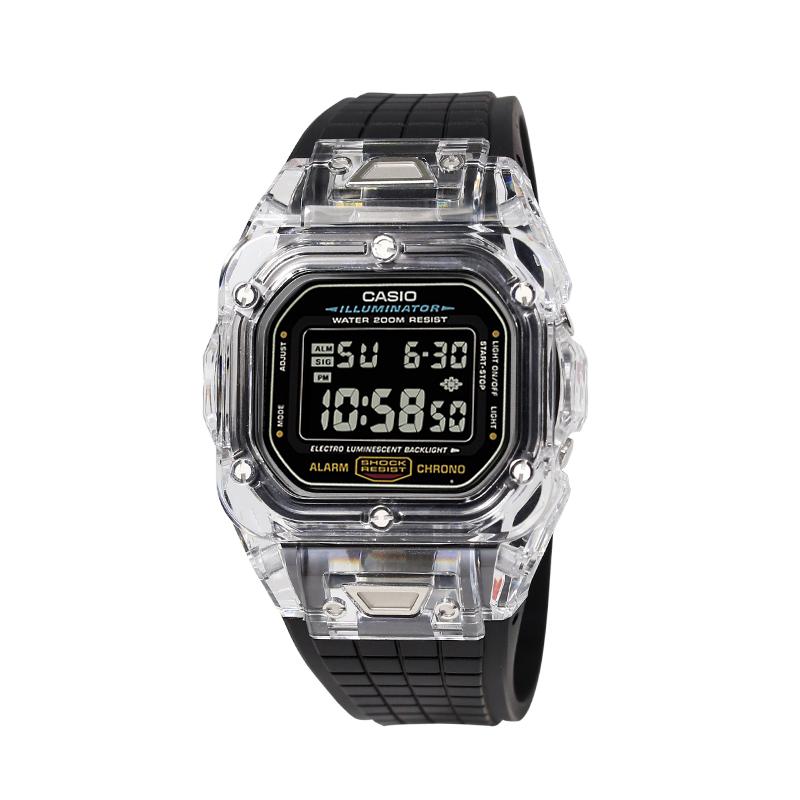 CASIO Custom Collection Electronic Movement Rubber Strap Watch Unisex Black Dial DW-5600UE-1(Watch4--) Transparent Black Warrior