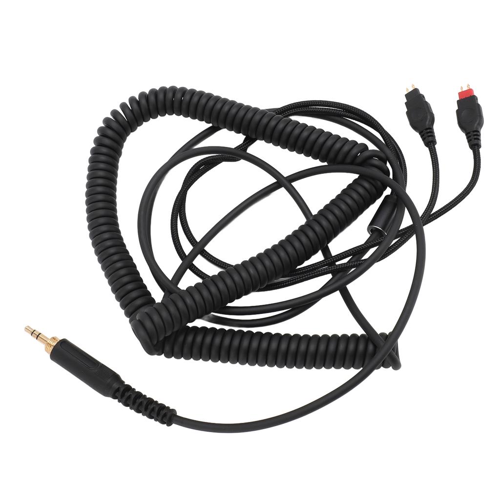 Coiled Headphone Cord Replacement with 3.5mm Plug and 6.35mm Adapter for Sennheiser HD650 HD660 S HD