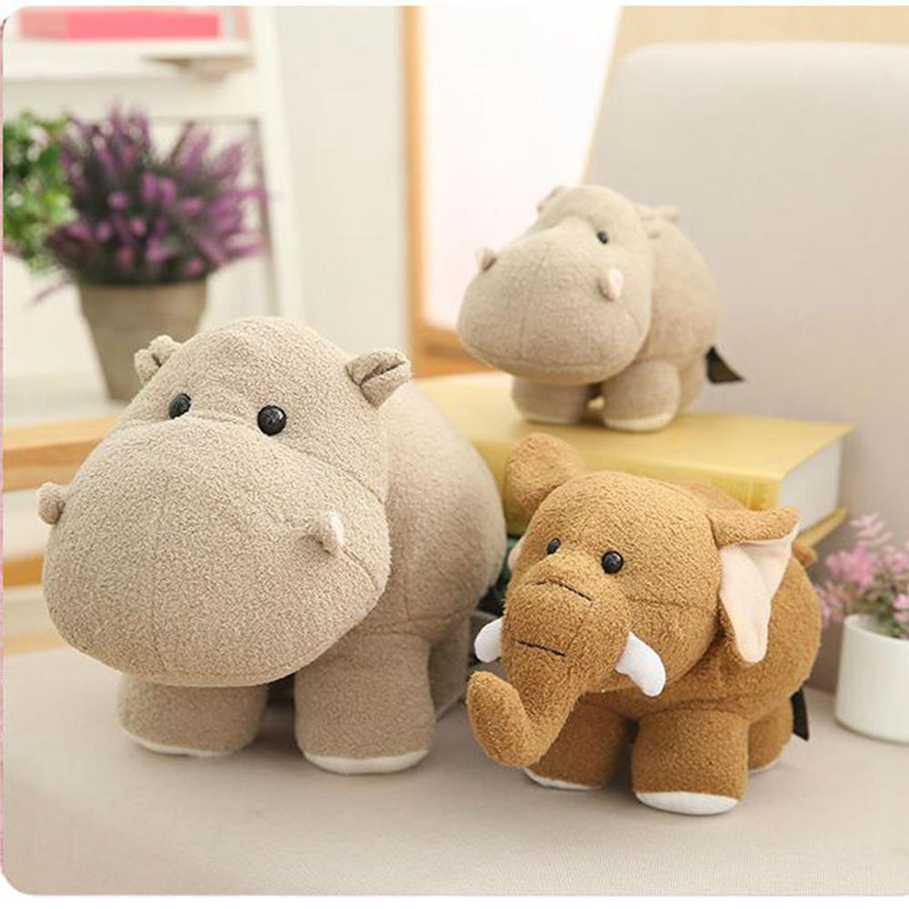 20-35CM Cartoon Cute Hippo Elephant Action Figure Fo Accompany Sleeping Doll Plush Toy Small Rag Doll Children's Birthday Gift