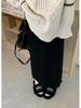 Tassel Knit Over-Knee High Waist Slim Wool Skirt with Matching Sweater
