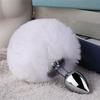 Stainless Steel Anal Plugs with Bunny Tail Tapered Faux Fur Silicone-Free Butt Plugs for Beginners Comfortable