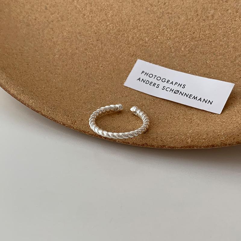 925 Sterling Silver Ring For Women Jewelry Narrow Finger Open Vintage Handmade Ring Allergy For Party Birthday Gift