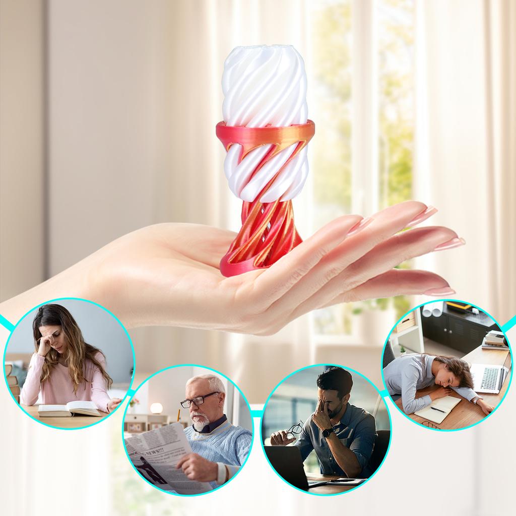 3D Printed Spiral Cone Toy, Impossible Pass Through Square Pillar Puzzle, Fidget Helix Vortex Illusion Stress Relief Desk Gadget