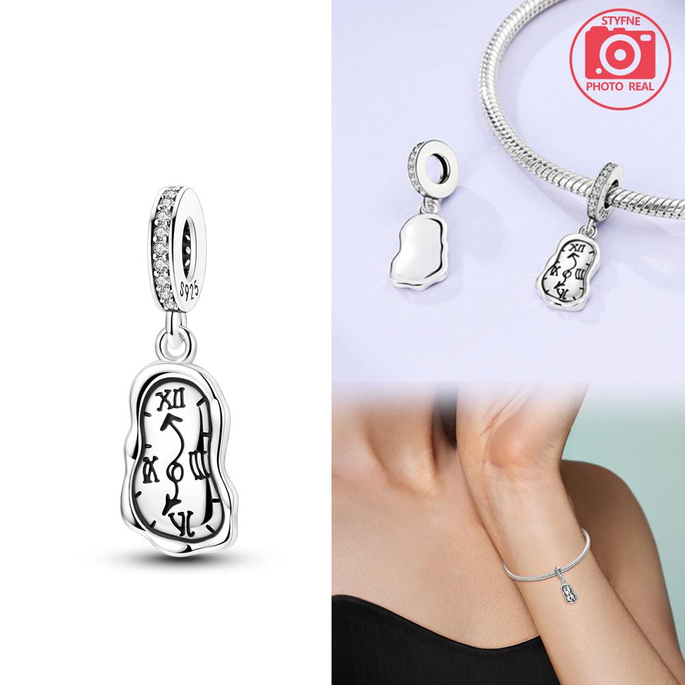 Charms Plata Work Alarm Clock Beads Copper Colors For Charms Copper Colors Original Bracelet For Jewelry Making