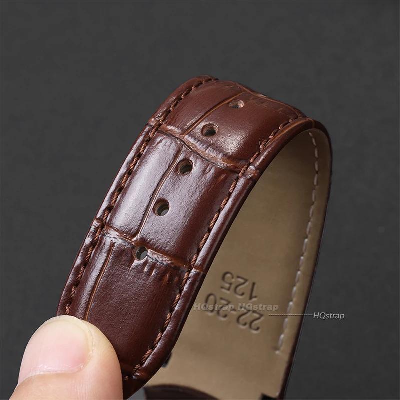 Calfskin Leather Watch Band for Tissot T035 627/407/617 Strap Butterfly Buckle Bracelet Curved End Business Belt 22mm 23mm 24mm