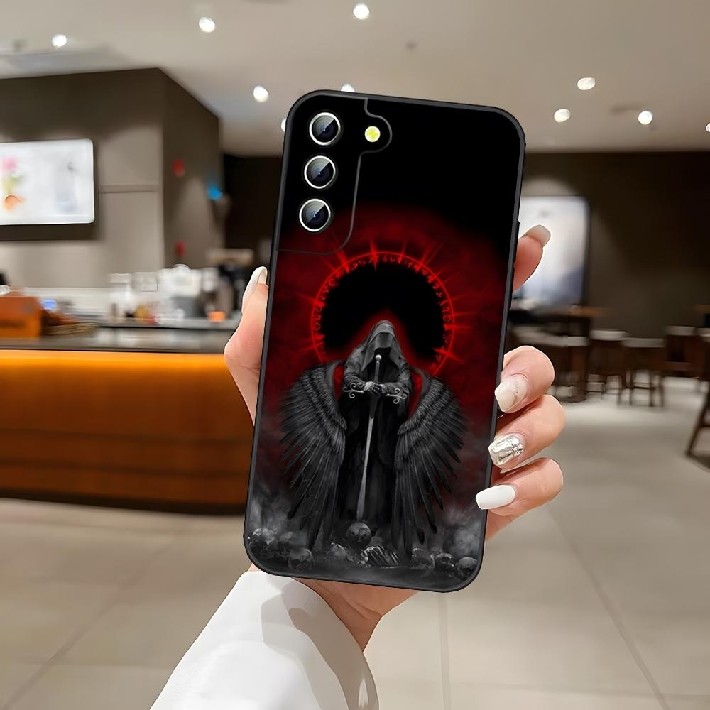 Black Angel Death Demon Phone Case For Samsung S24 Ultra S22 S23 S25 S20 Fe S21 Plus A54 A34 A16 A53 Back Cover