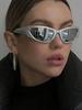 1pc Cyber futuristic silver Y2K Millennium personality fashion glasses MEN'S GLASSES WOMEN'S GLASSES