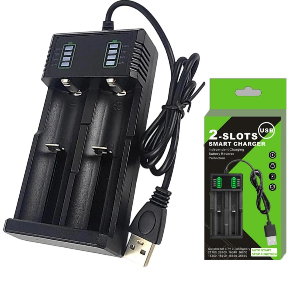 USB Battery Charger for 21700 14500 18500 26650 Lithium with 124 Charging Slots