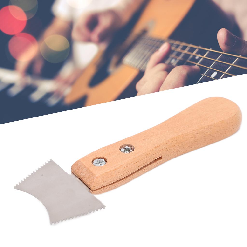 Guitar Frets Scraper Guitar Slot Saw Blade Guitar Slot Saw Blade Frets Cleaning Knife Beech Handle Tools for Music Instrument