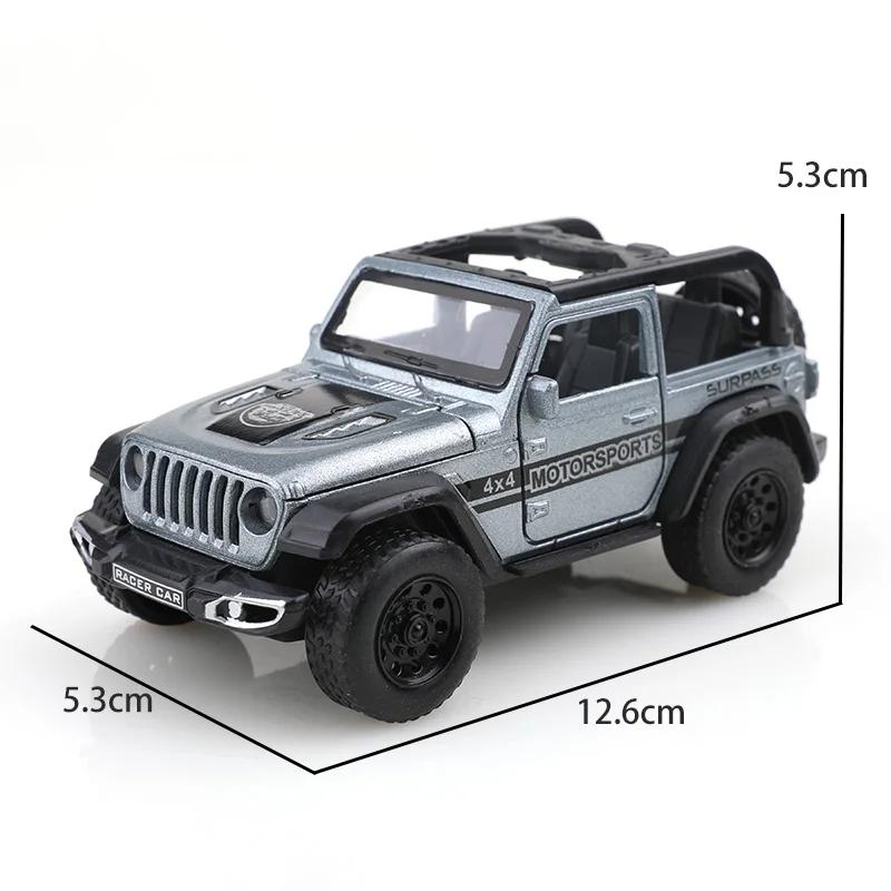 (Bagged) 1/36 Scale Four-Door Jeep Wrangler-Style Off-Road Pullback Toy Car, Die-Cast Metal, Boy's Toy, Powerful Pullback.
