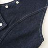 Kaslead New Women clothes Western Style Fashion Simple Rivet Decoration Backless Denim Hanging Neck Top
