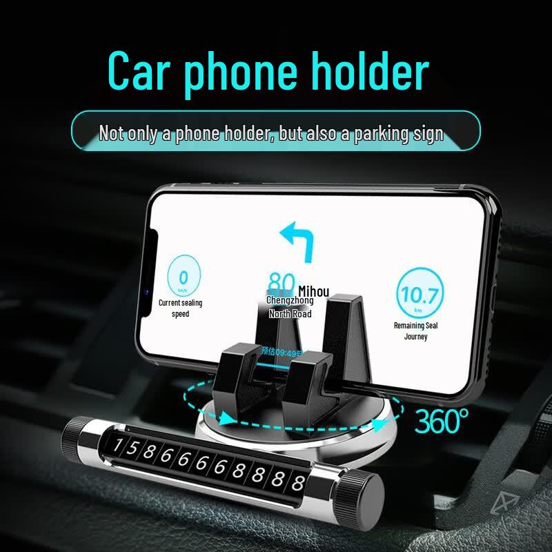 2-in-1 Car Phone Holder & Temporary Parking Plate